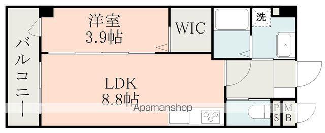 フォーエス武蔵ヶ丘北ノース(1LDK/4階)の間取り写真