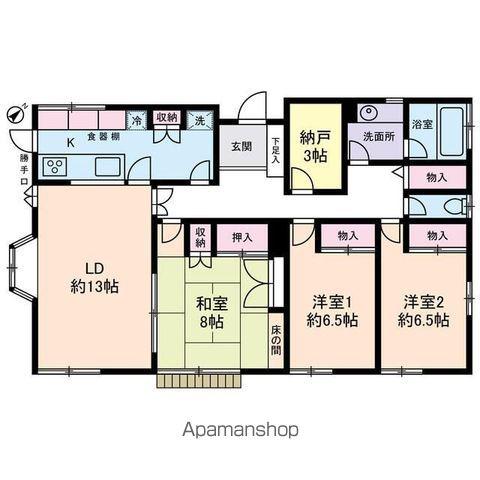 中央本線 荻窪駅 徒歩11分 2階建 築34年(3SLDK)の間取り写真