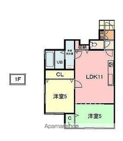 サファイア伊伝居4号(2LDK/1階)の間取り写真