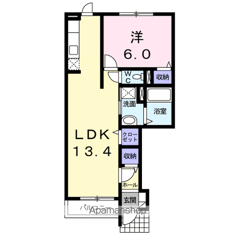 メゾンKT5号館(1LDK/1階)の間取り写真