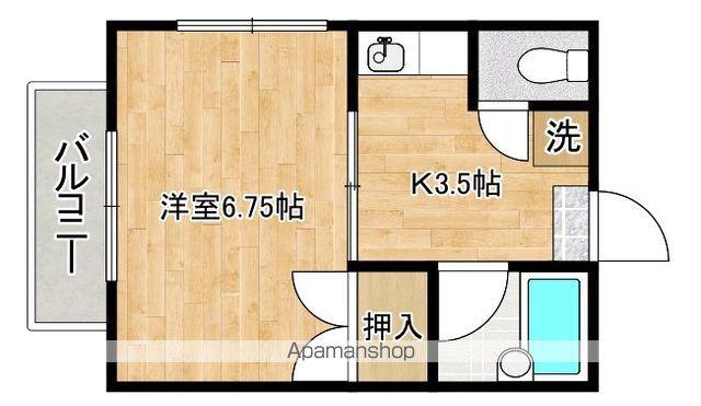 シャルテ都城Ⅱ(1K/2階)の間取り写真
