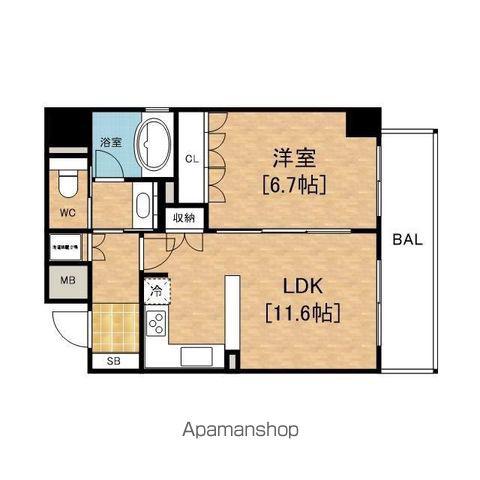 LEGAL京町堀(1LDK/11階)の間取り写真