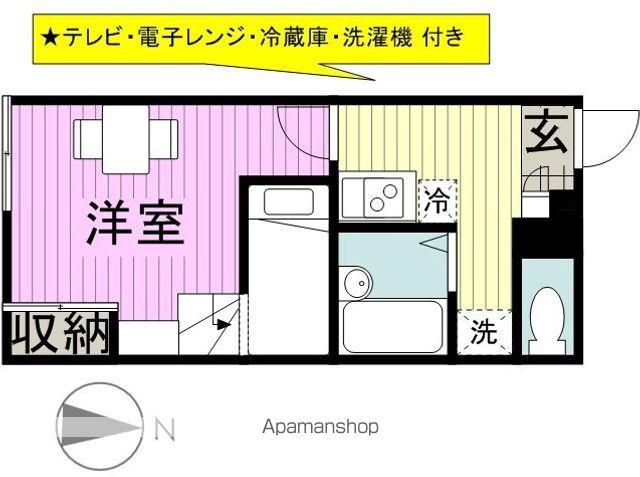 レオパレスわかみや(1K/2階)の間取り写真