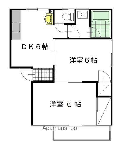 WITH港北2ND(2DK/2階)の間取り写真