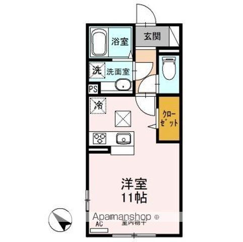 レガーロ(ワンルーム/1階)の間取り写真