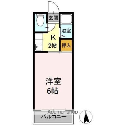 コーポラヴィアンローズ (1K/2階)の間取り写真