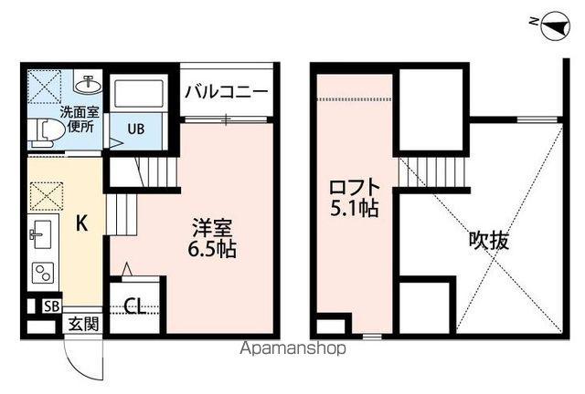 ココマンション(ワンルーム/2階)の間取り写真