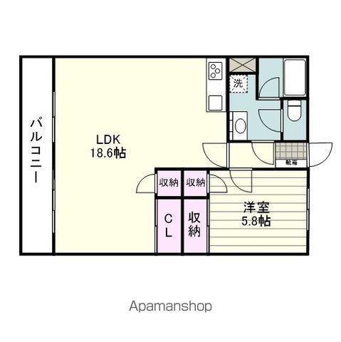 アムールパル(1LDK/3階)の間取り写真