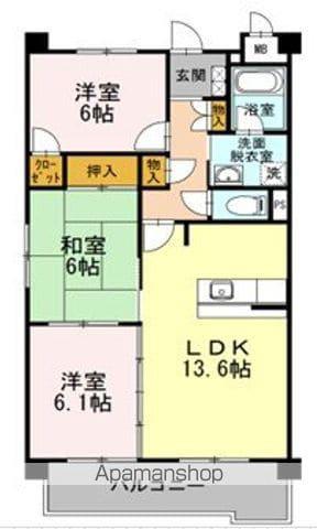 ヴォーリバージュⅢ(3LDK/1階)の間取り写真