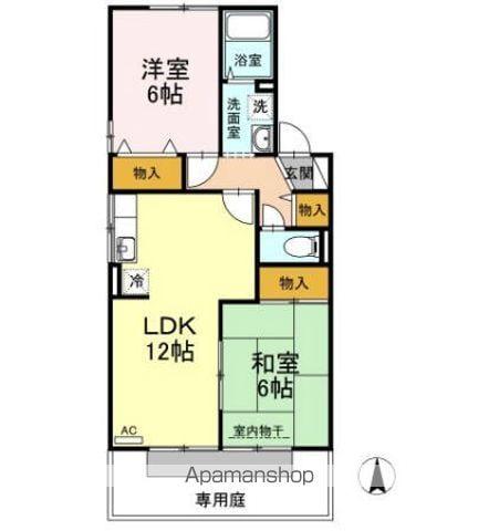 ガーデンコート A(2LDK/1階)の間取り写真