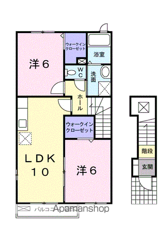 トレポンテA(2LDK/2階)の間取り写真