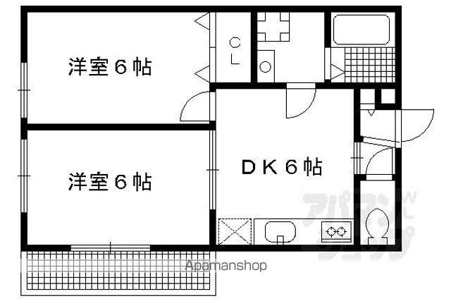NOA墨染(2DK/2階)の間取り写真