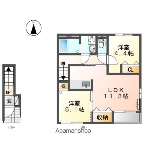 チェリーハウスⅡ(2LDK/2階)の間取り写真