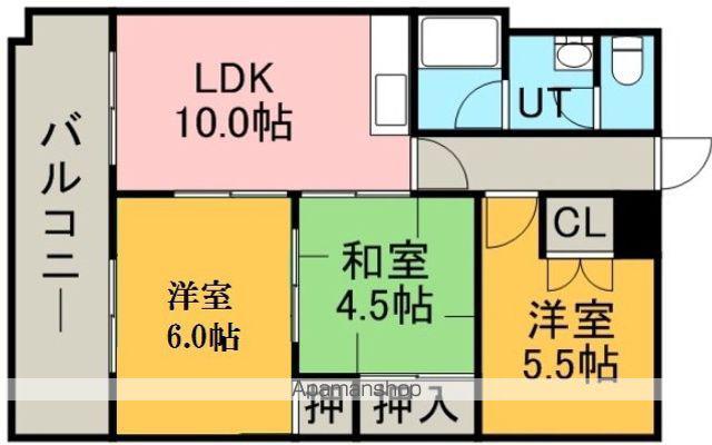 平岸グランドハイツ(3LDK/3階)の間取り写真