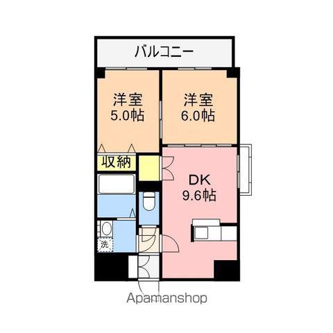ASプレミアム関屋金衛町(2DK/3階)の間取り写真