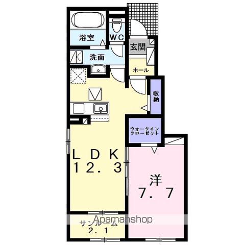 ポルテ ボヌールⅠ(1LDK/1階)の間取り写真