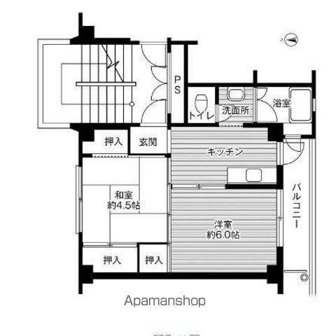 ビレッジハウス白鳥(2K/3階)の間取り写真