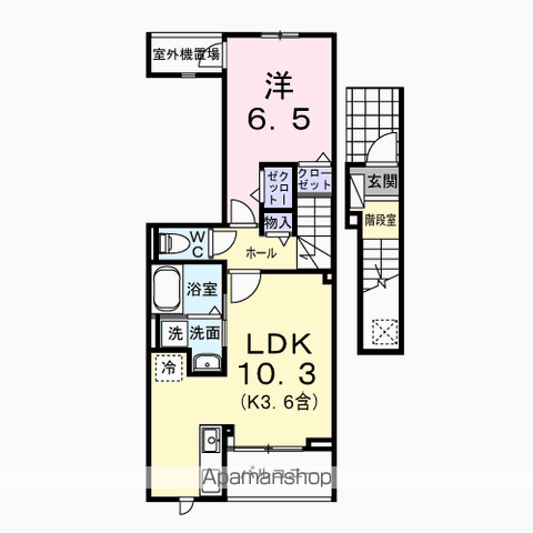 ハイライト(1LDK/2階)の間取り写真