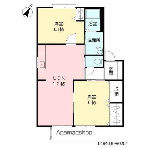 アイナAJ2(2LDK/2階)の間取り写真
