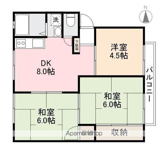 パナハイツ さむしんぐ(3DK/2階)の間取り写真