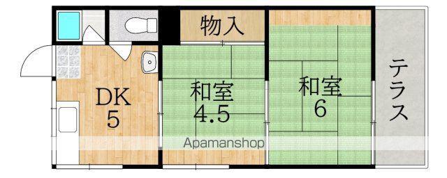 学園前ハイツ(2K/1階)の間取り写真