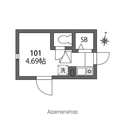 グラード氷川台(ワンルーム/1階)の間取り写真