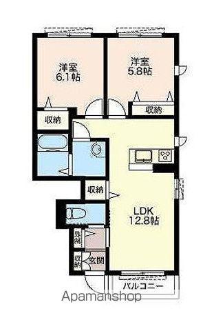 アザレアⅡ(2LDK/1階)の間取り写真