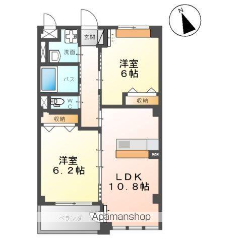 ラポール(2LDK/2階)の間取り写真