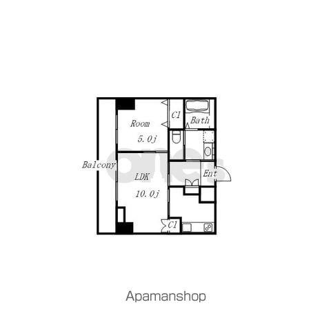 ロータス本陣通(1LDK/5階)の間取り写真