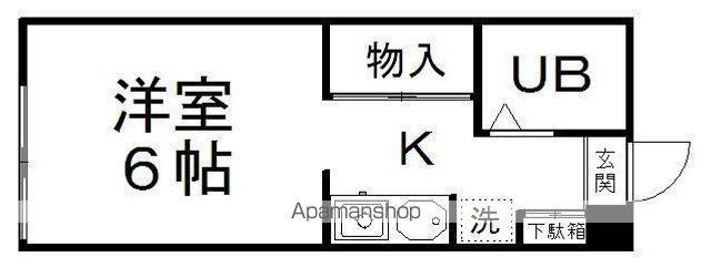 カーサ台原(1K/2階)の間取り写真