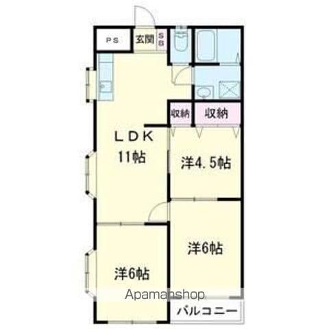 コーポ大堀(3LDK/1階)の間取り写真