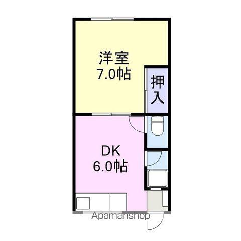大成ビル(1DK/2階)の間取り写真