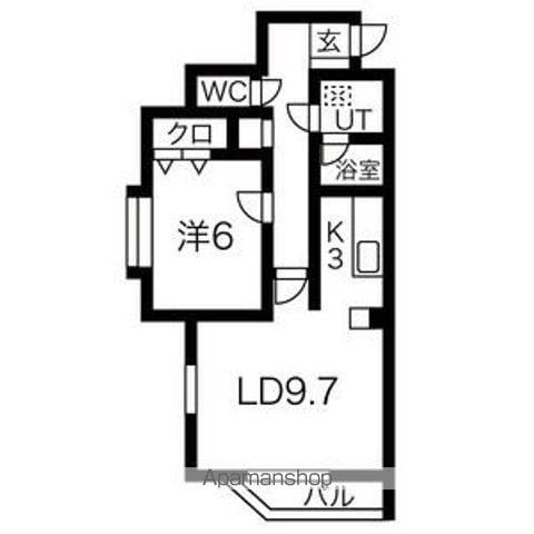 シャトー24(1LDK/2階)の間取り写真