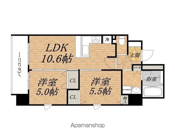PRESSANCE松屋町駅前DUO(2LDK/8階)の間取り写真