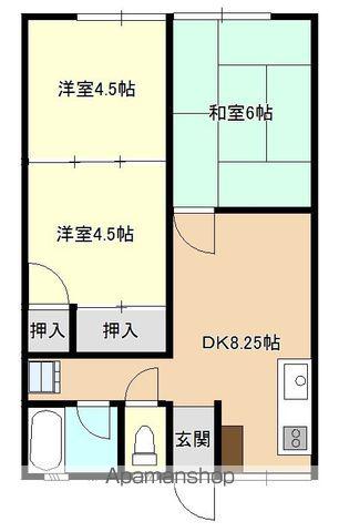 ミールハイツ(3DK/1階)の間取り写真