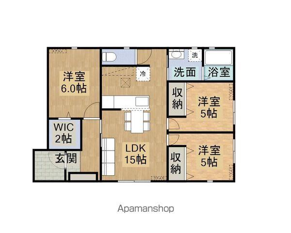 北陸本線 敦賀駅 徒歩23分 1階建 築1年(3LDK)の間取り写真