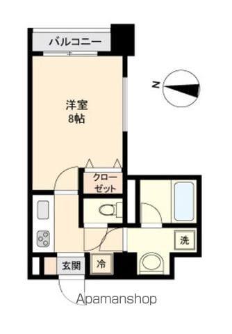 ガーネットヒルズ上杉(1K/5階)の間取り写真