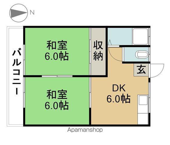 天王ハイツ(2DK/1階)の間取り写真