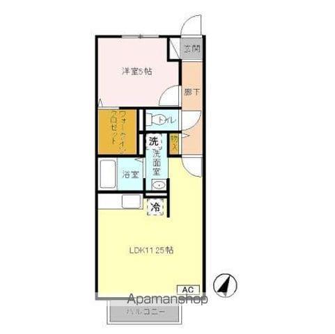 ファーストキャロベリー(1LDK/2階)の間取り写真