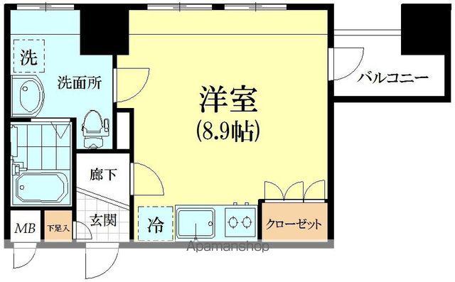 グランカーサ新宿御苑(ワンルーム/4階)の間取り写真