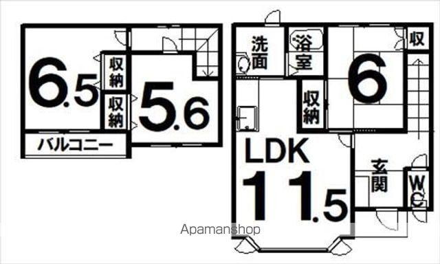 一棟二戸貸家(西22条南3丁目)(3LDK)の間取り写真
