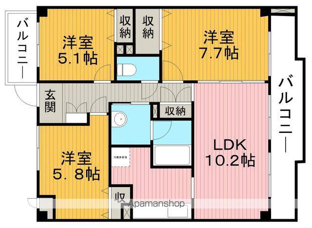 ラルゴコート(3LDK/1階)の間取り写真