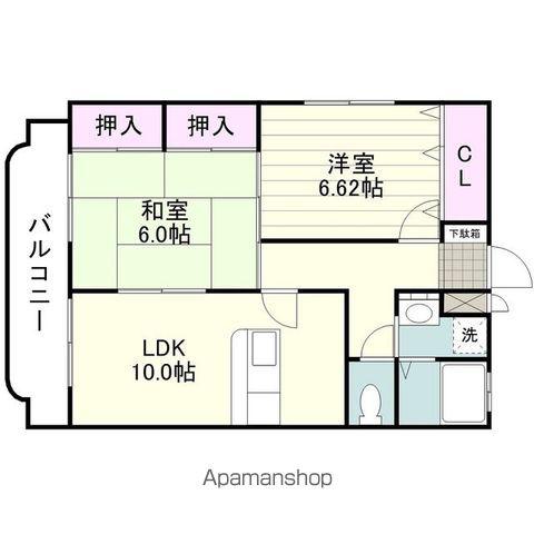 グレイス魚見(2LDK/1階)の間取り写真