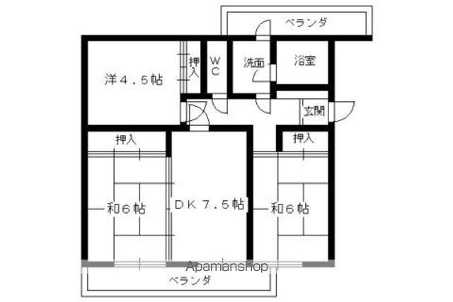 リバーサイド桂坂(3DK/3階)の間取り写真