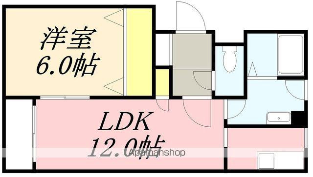 カスティーユ美原(1LDK/2階)の間取り写真