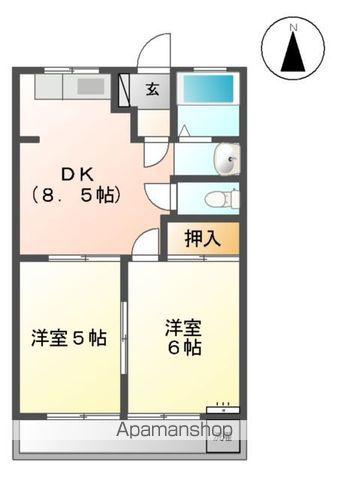 エポックハイムけんせいA・B(2DK/2階)の間取り写真