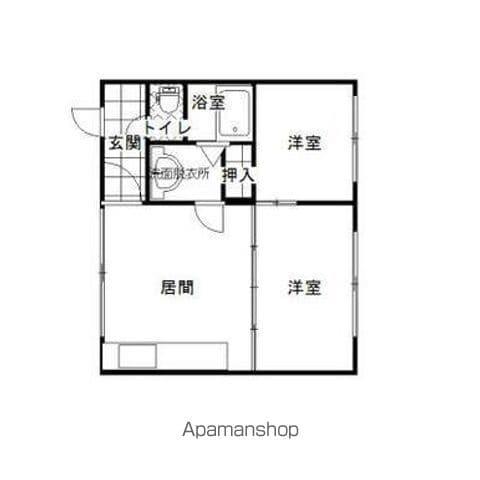 ロイヤルハイツ南14条(2DK/2階)の間取り写真