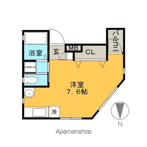 ルヴェドュソレイユ(ワンルーム/2階)の間取り写真