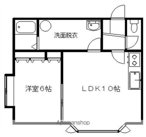 華ハイツ(1LDK/1階)の間取り写真