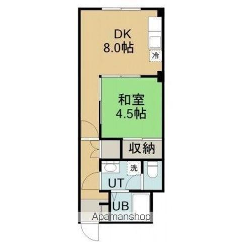 本町ハイツタイプⅠ(1DK/3階)の間取り写真